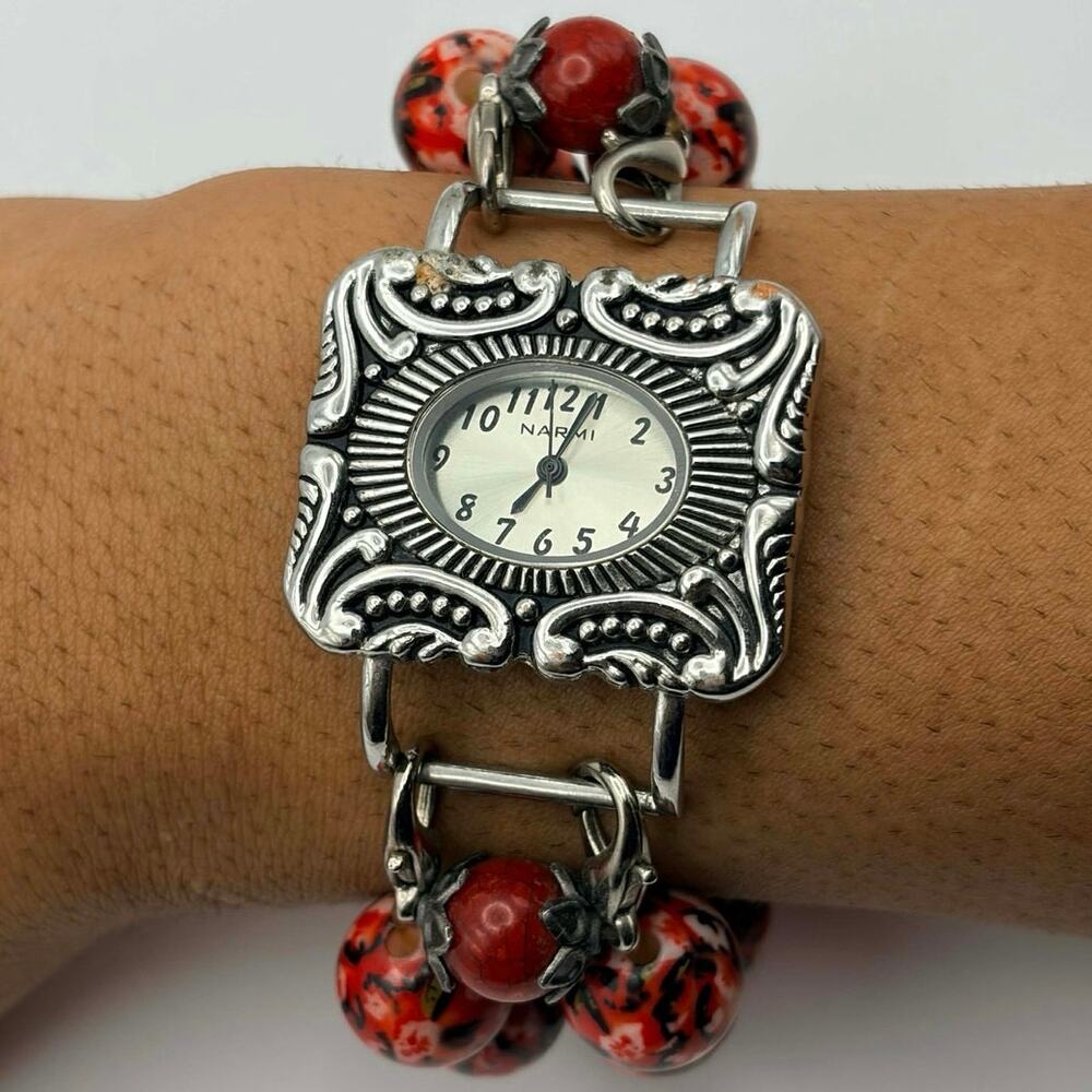 Red Beaded Narmi Watch